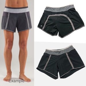 Lululemon run: the fastest black pink trim shorts